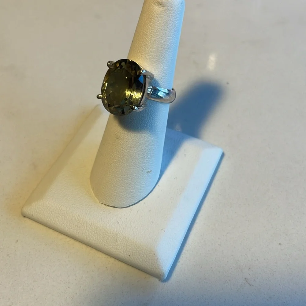 Sterling Silver Ring W A Gorgeous Faceted Topaz, Stunning, Sparkle!11.2 grams